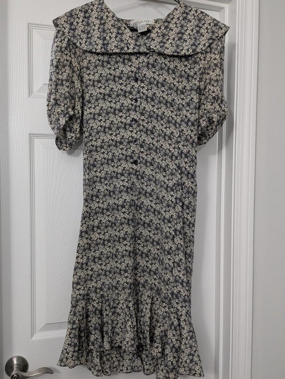 Vintage 80s/90s ARGENTI Silk Midi Dress